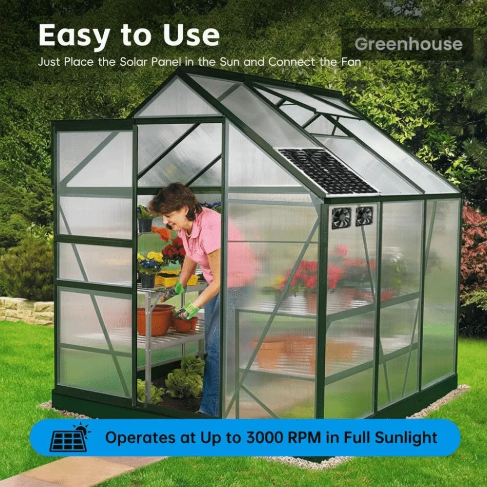 12W Solar Dual Fan Kit – IP65 Waterproof Greenhouse Ventilation