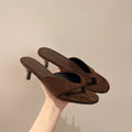 Women's Clip Toe Square Heel Dress Slides – Summer Party Shoes