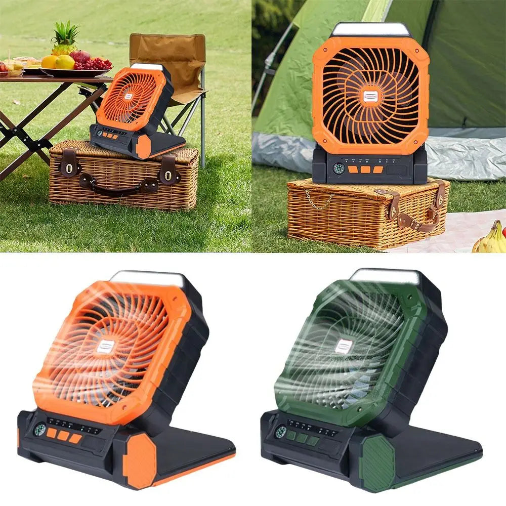 Solar Rechargeable Portable Fan 7800mAh – LED Light & 4 Speeds