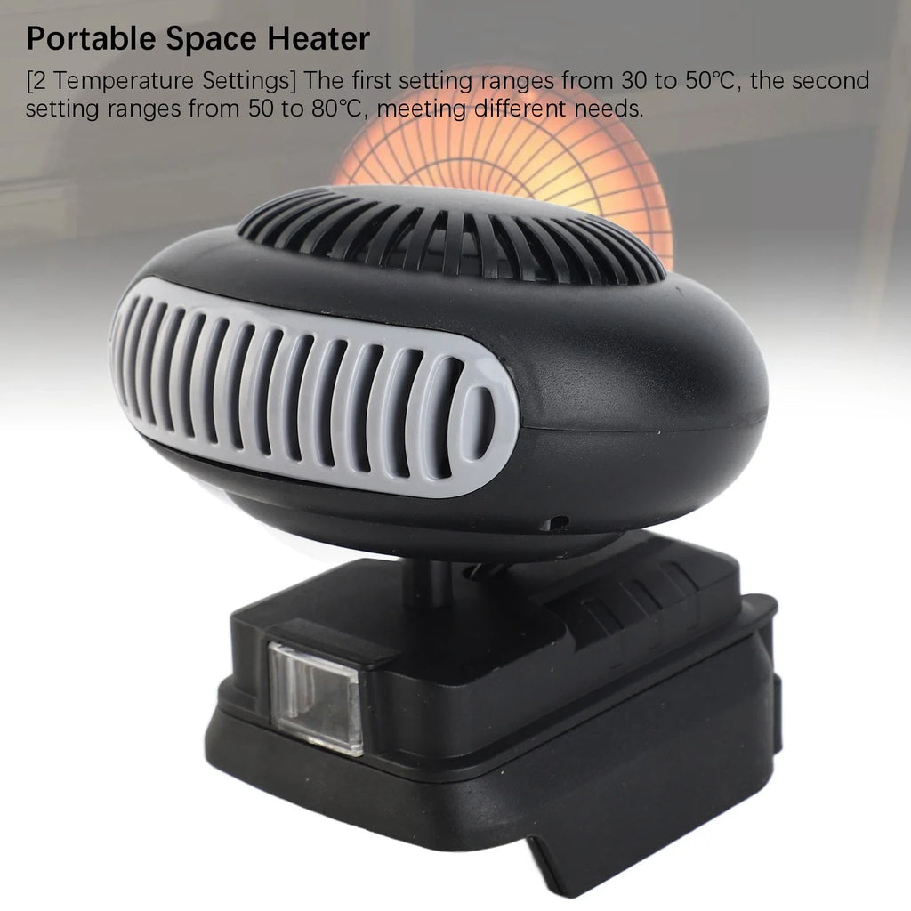 18V Battery Powered Space Heater Fan 170W | Portable Workshop