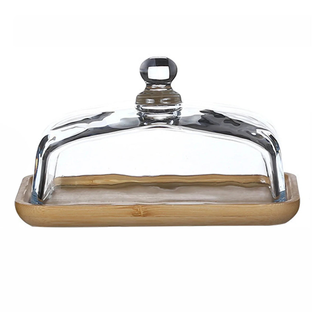 Large Bamboo Cake Stand with Lid – Rectangular Dessert Tray