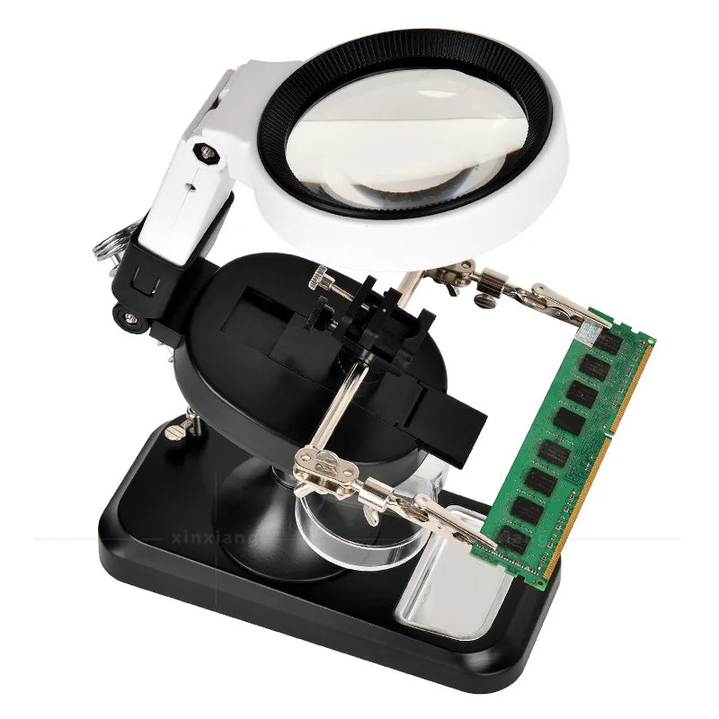 Desktop & Handheld Magnifying Glass 5X 10X with 32 LEDs