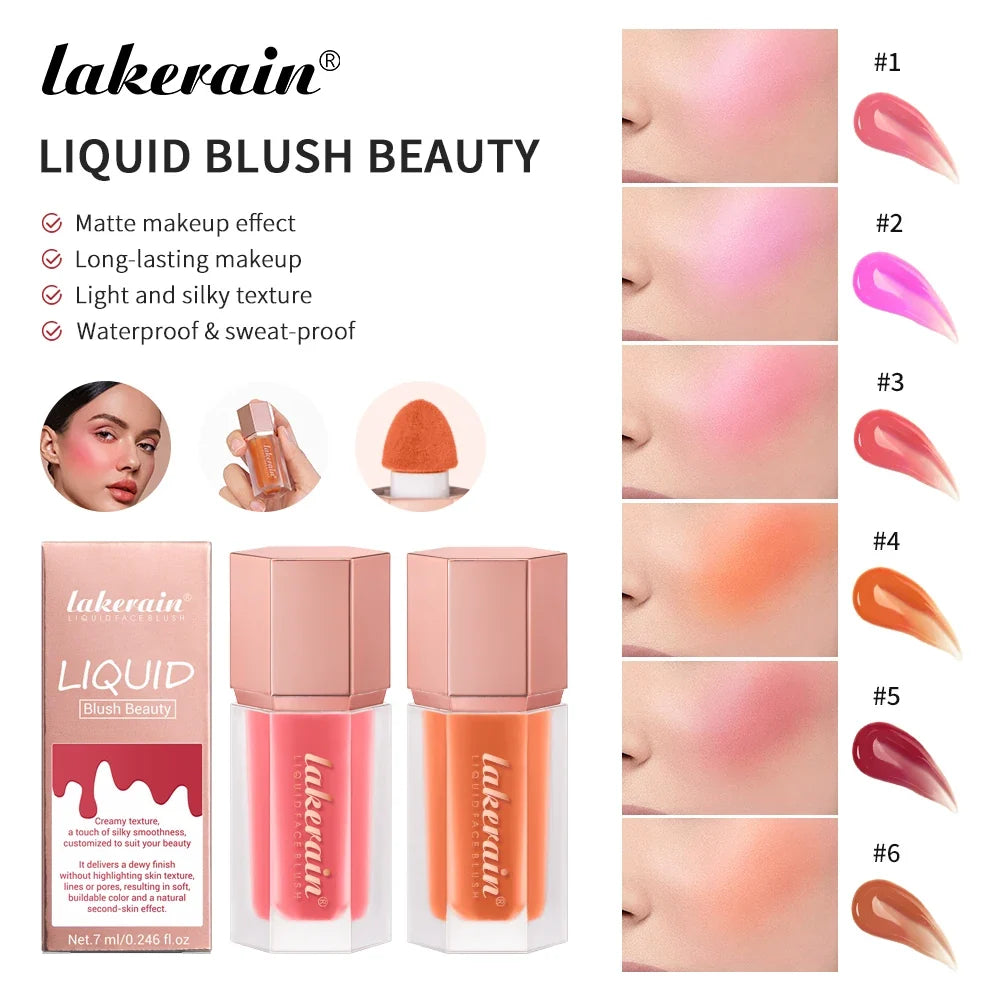 Lakerain Liquid Blush – Waterproof Matte Velvet, 6 Shades