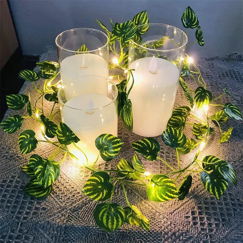 Flower Leaf LED String Lights – Battery Powered Fairy Decor