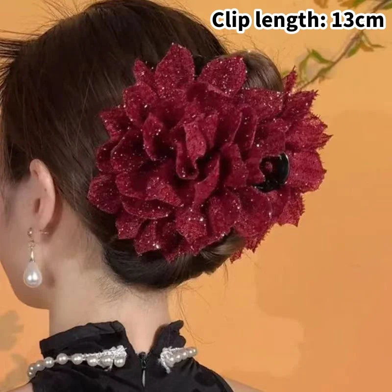 Mesh Flower Hair Claw Clip – Women's Shark Ponytail Clip