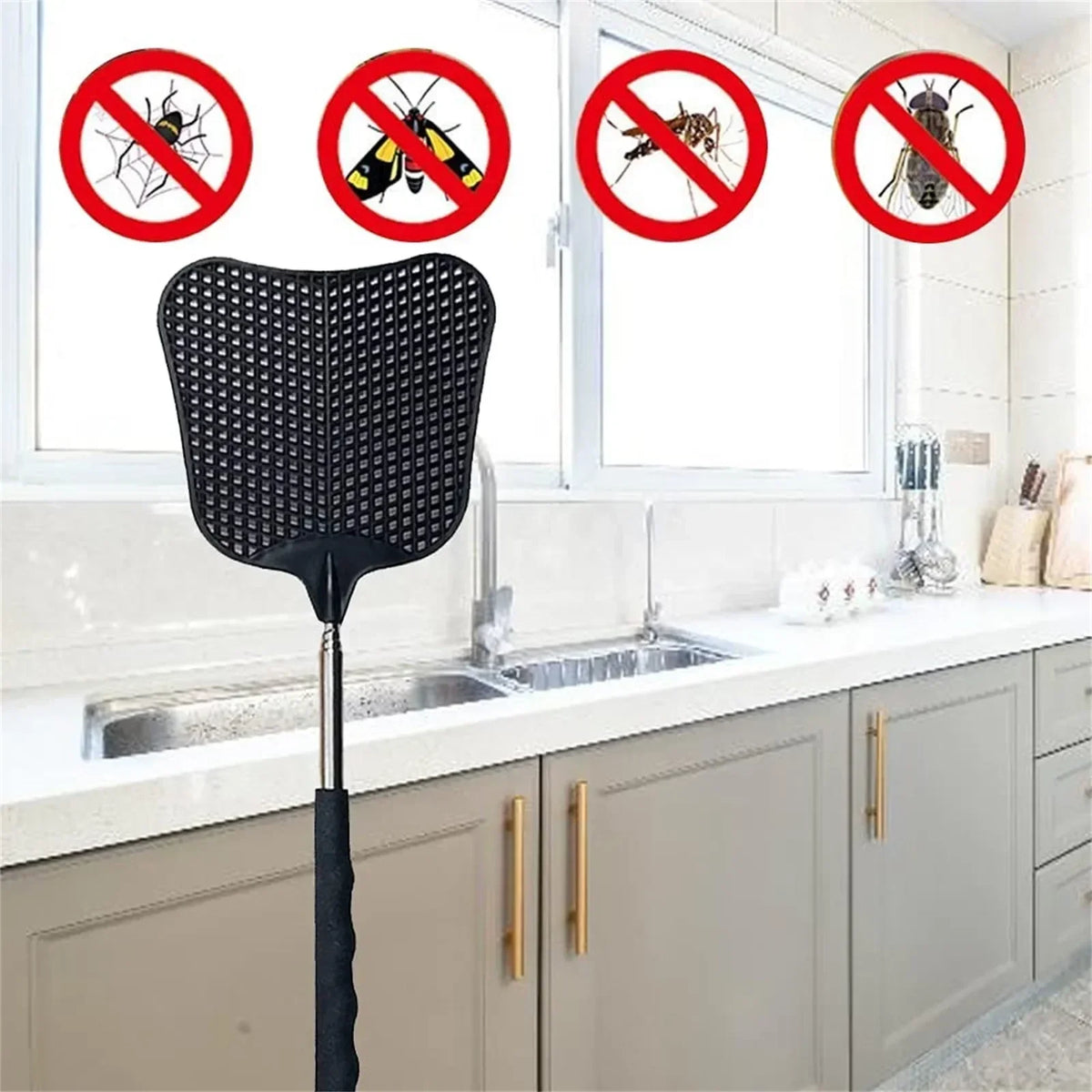 Telescopic Fly Swatter – Heavy Duty Retractable Bug Swatter