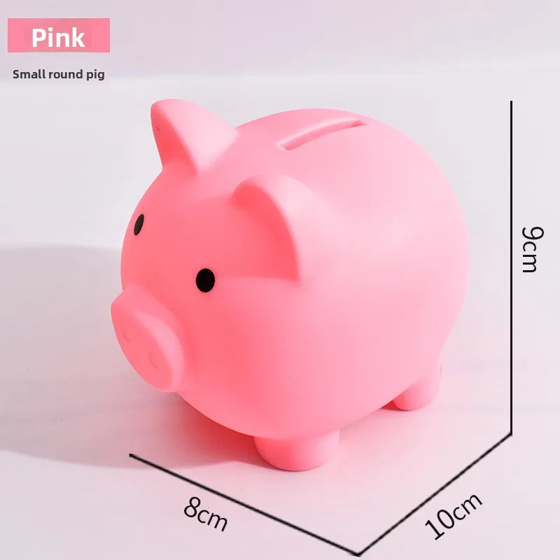 Shatterproof Golden Pig Coin Bank Rubber Piggy Fortune Symbol Kids