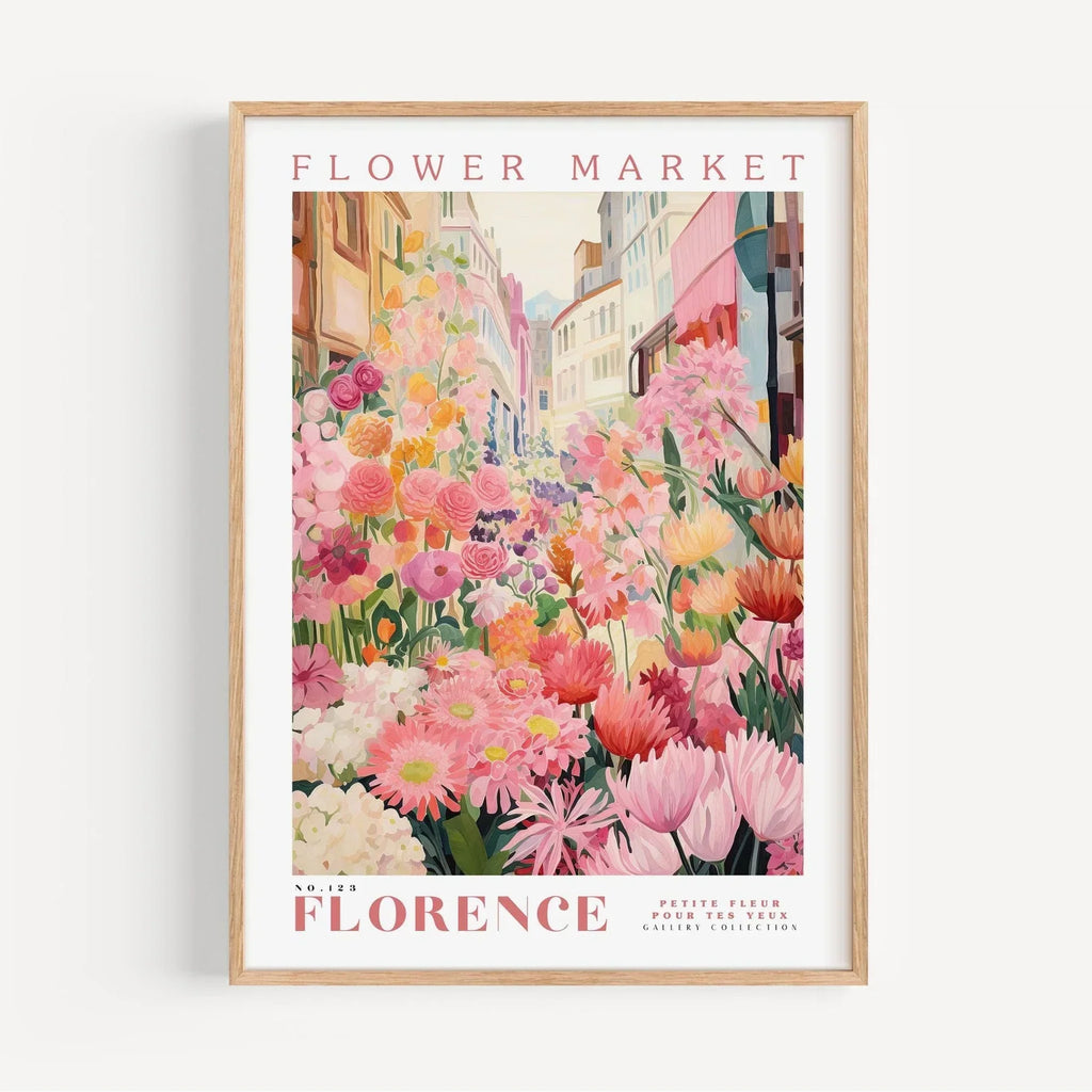 Florence Flower Market Canvas Poster | Botanical Floral Wall Art