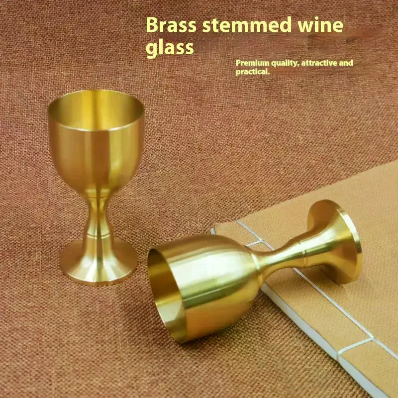 Brass Wine Glass Goblet Tabletop Mini Shot Copper Crafts Red White
