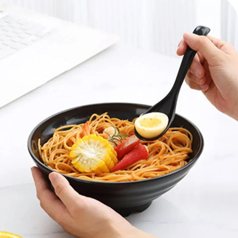 Thickened Plastic Ramen Bowl – Anti-Slip Noodle & Salad Bowl