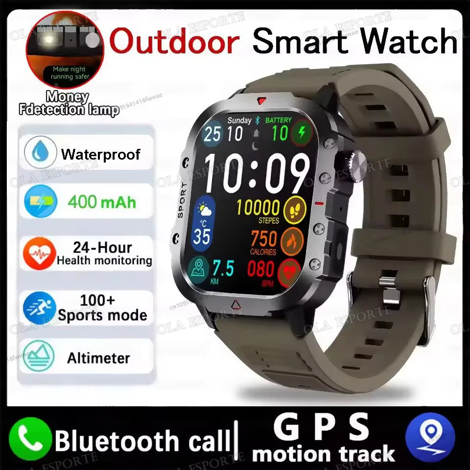 2026 Military Smart Watch Men IP67 3ATM Outdoor Sports Fitness
