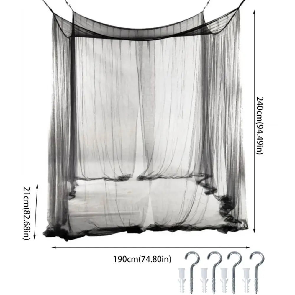 4-Corner Bed Canopy Mosquito Net | Breathable Square Bed Tent