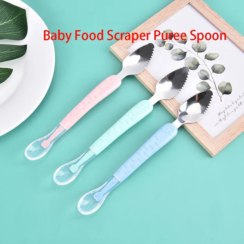 Double-Head Baby Feeding Spoon – BPA-Free Silicone & Steel
