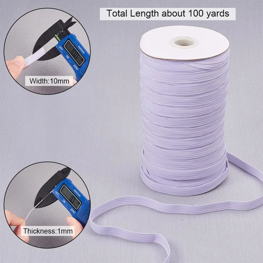 100 Yards 2/5" Braided Flat Elastic Band – Sewing & Headbands