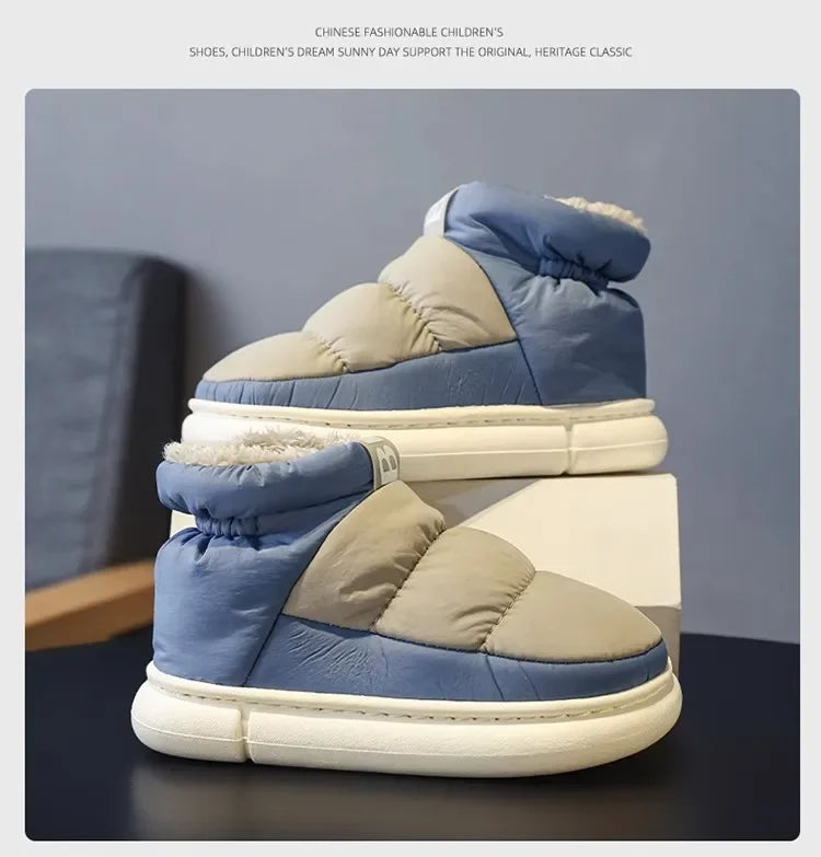 Men's Winter Snow Boots – Plush Lined Platform Slip-On