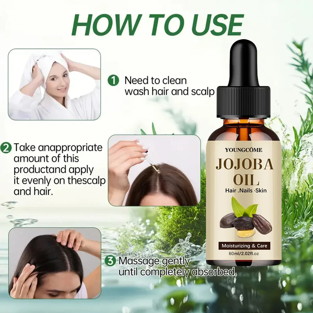 Organic Cold Pressed Jojoba Oil – Face, Hair, Skin & Nails 60ml