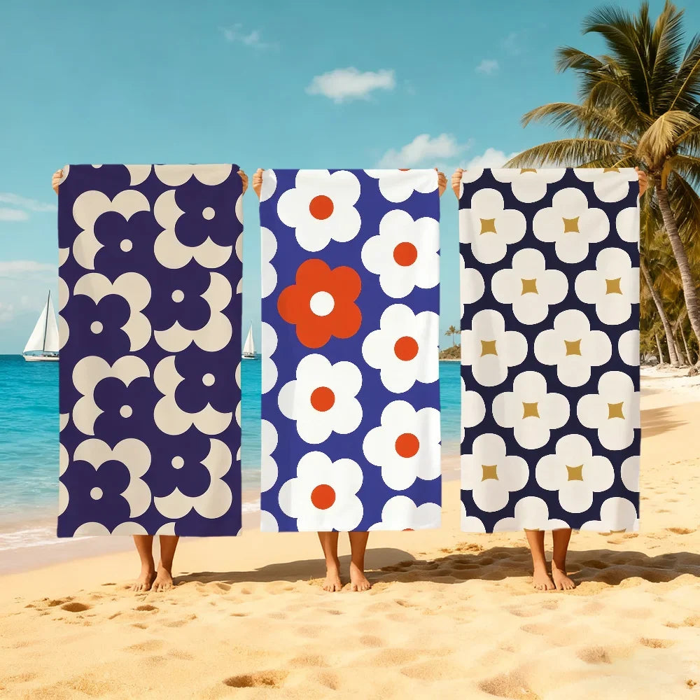Flower Cartoon Quick-Dry Beach Towel | Pool, Gym & Travel