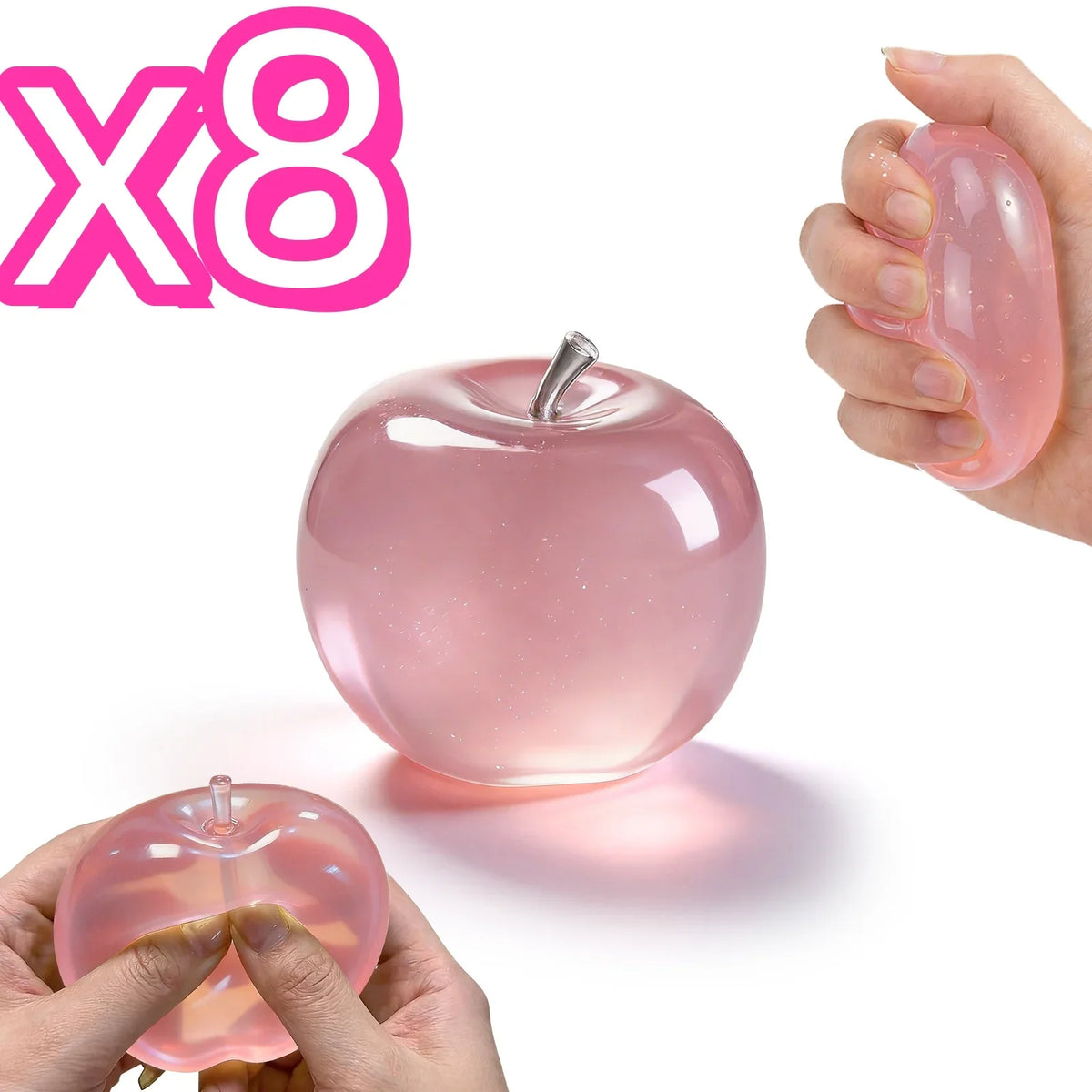 Squishy Pink Apple Fidget Sensory Squeeze Toy – Kids & Adults