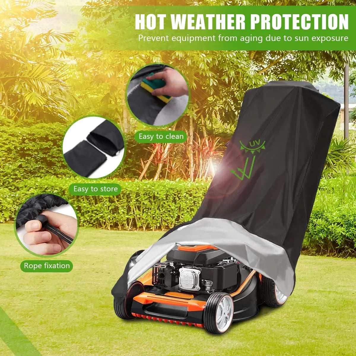 Waterproof Lawn Mower Cover | Oxford Cloth with Drawstring
