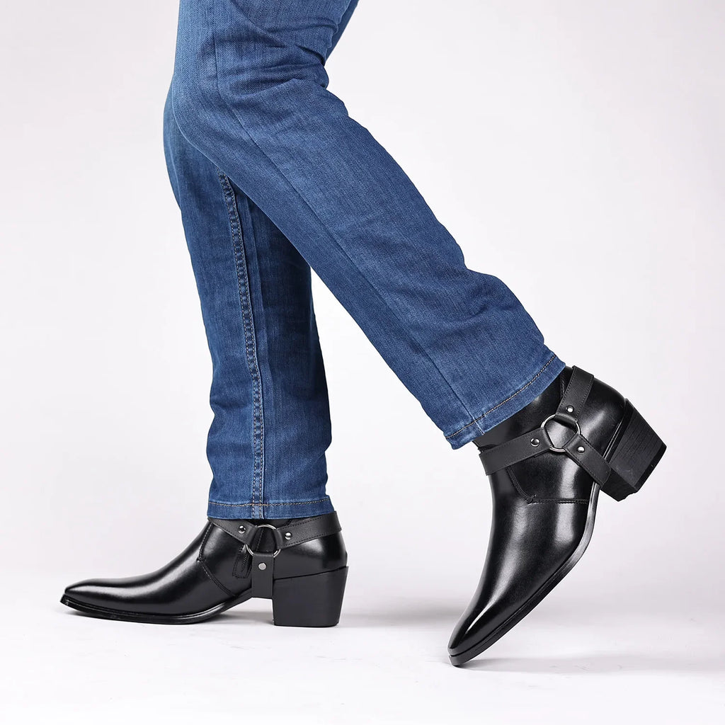 YBQJOO Men's Zip Chelsea Boots – Pointed Toe Dress Ankle Boots