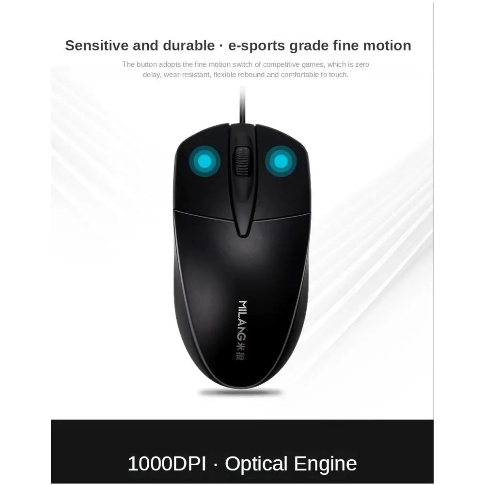 USB Wired Optical Mouse 1200 DPI | Silent Clicks | 1.2m Cable