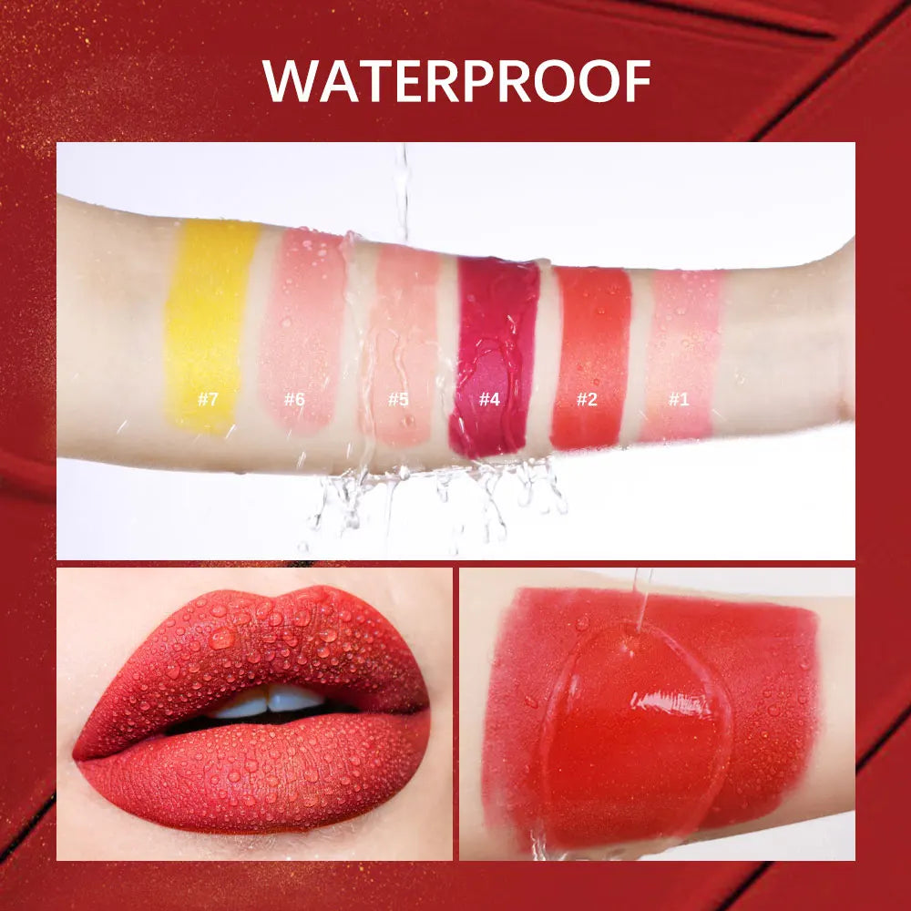 6-Piece Matte Lipstick Set – Gold Tube, Waterproof & Long-Lasting