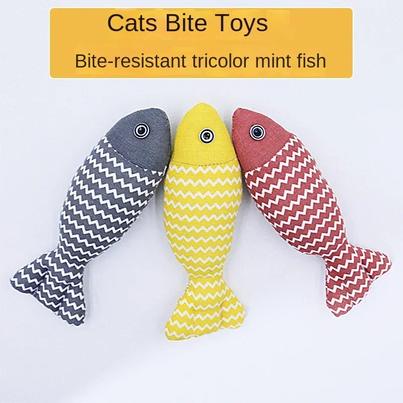 Catnip Fish Kick Toy for Cats – Chewing & Teething Plush