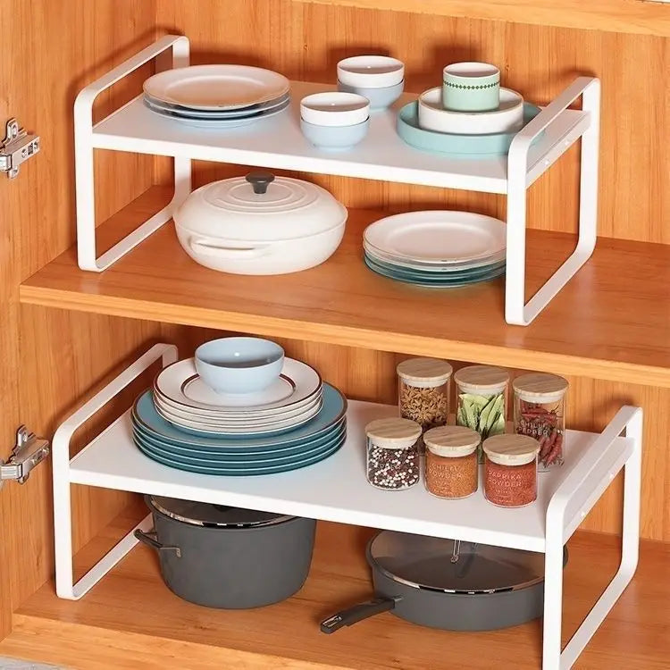 Countertop Kitchen Storage Rack – Layered Cabinet Organizer
