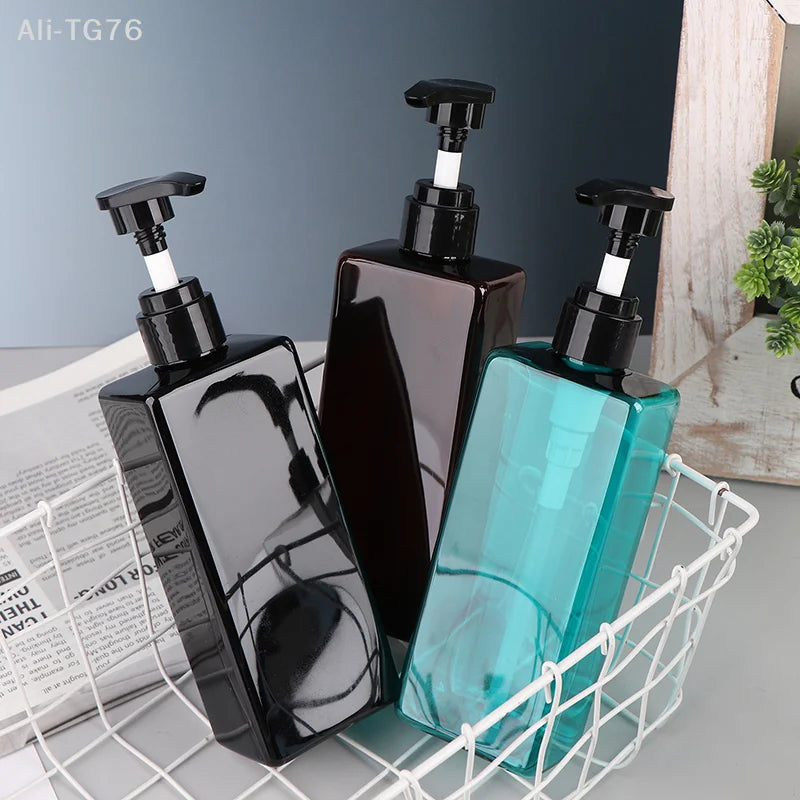 500ml Square Pump Dispenser Bottle – Refillable PET Plastic