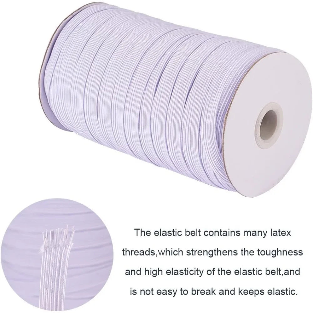 100 Yards 2/5" Braided Flat Elastic Band – Sewing & Headbands