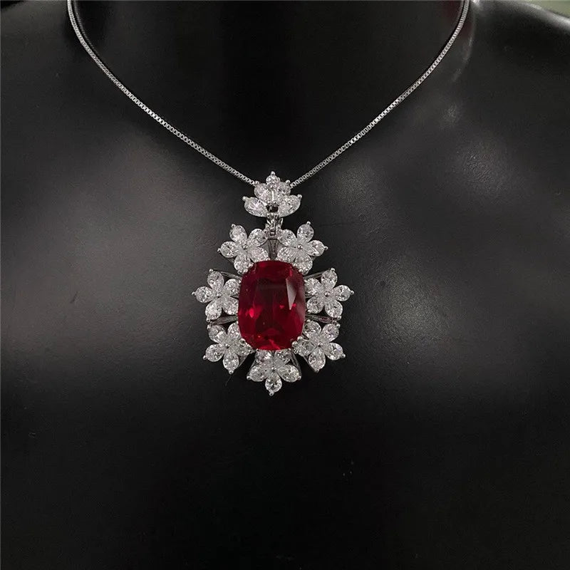 Huitan Bridal Cubic Zirconia Pendant Necklace | Wedding Jewelry