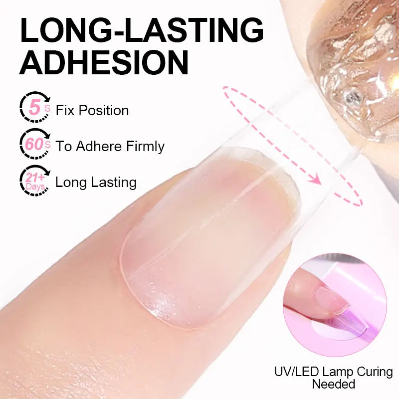 LIMEGIRL Nail Tips Glue Gel Uv False Polish Manicure Hybrid Gellac