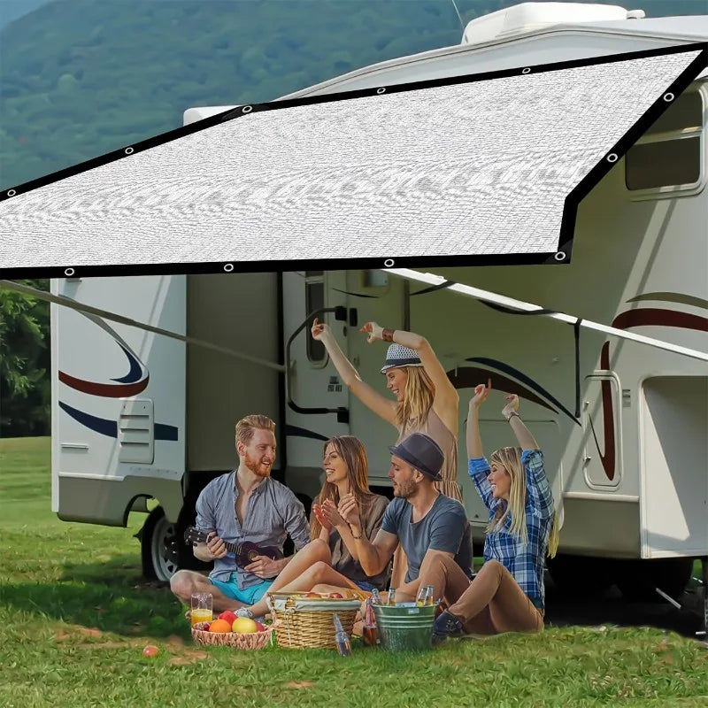 Aluminum Foil Sun Shade Net – UV Protection & Reinforced Grommets