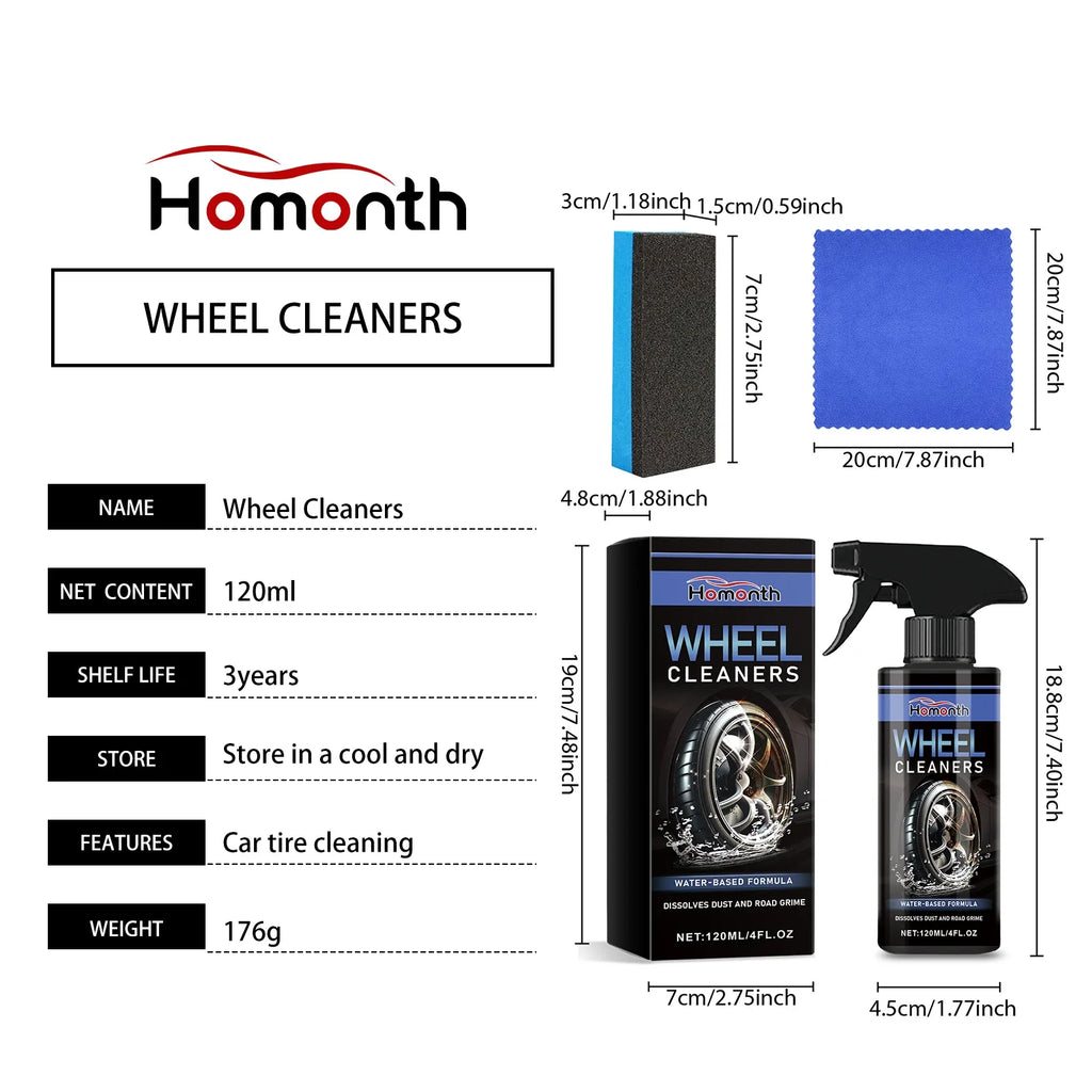 Car Wheel & Tire Cleaner Kit – Rust Remover & Polish 120ml