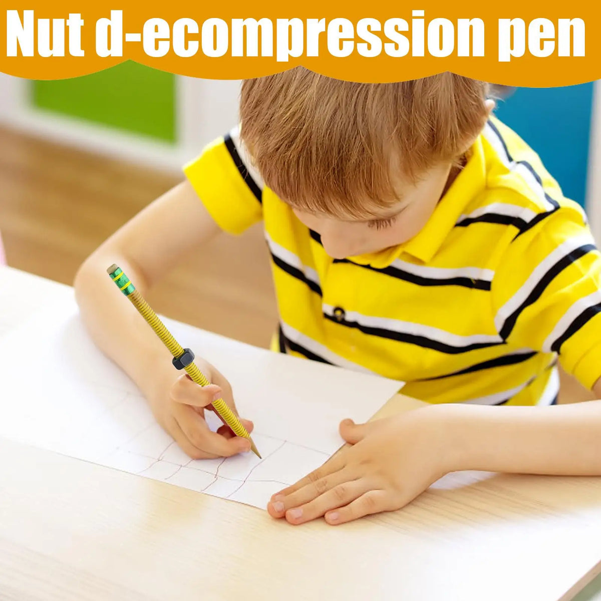 Wooden Threaded Fidget Pencil with Sliding Nut | Focus Tool