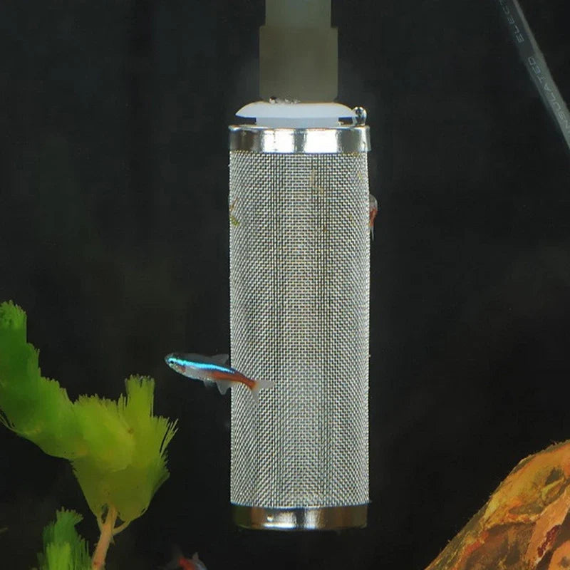 Aquarium Inflow Inlet Filter Stainless Basket Mesh Net Guard Fish