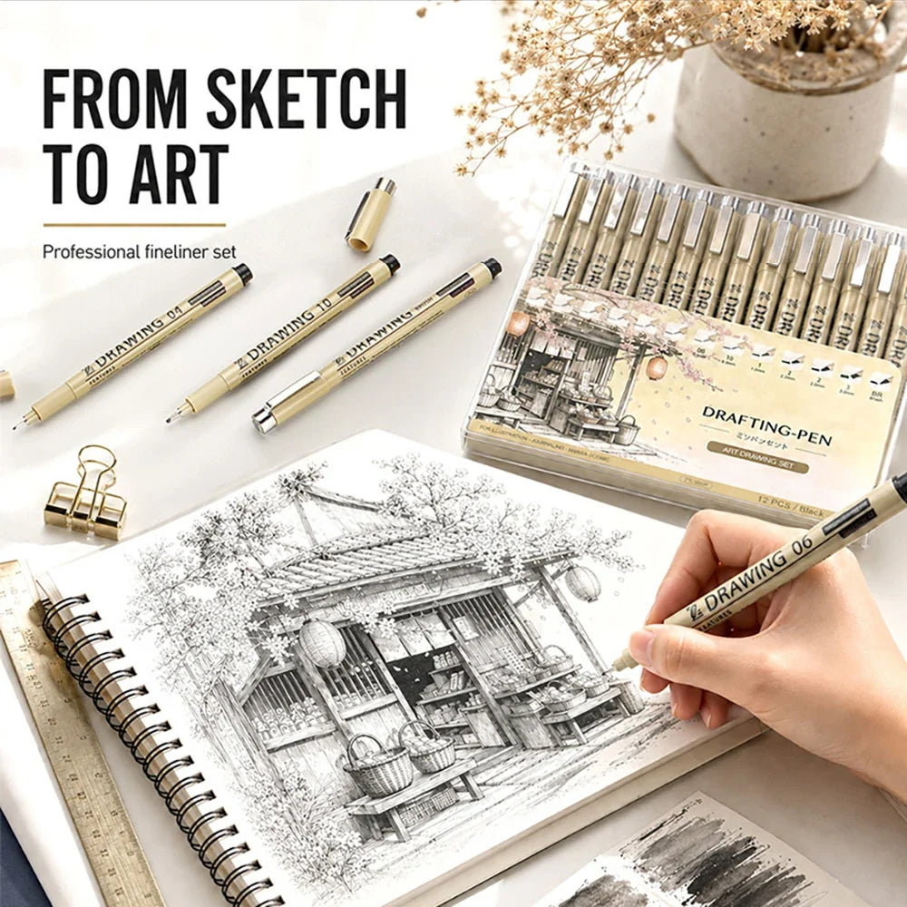 12 Drawing Needle Pen Student Engineering Design Hand Comic