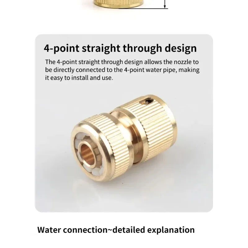 4-Way High Pressure Quick Connector | Garden & Car Wash Adapter