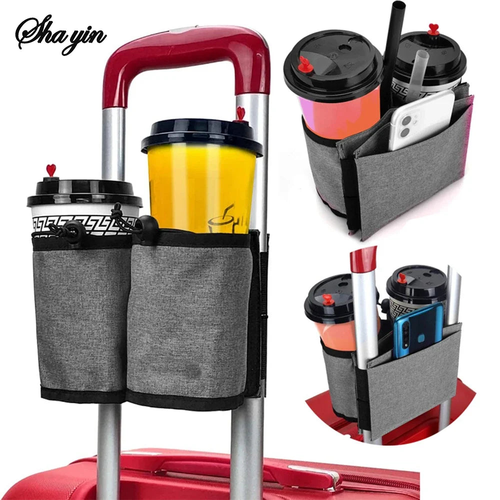 Travel Luggage Cup Holder – Fits All Suitcase Handles