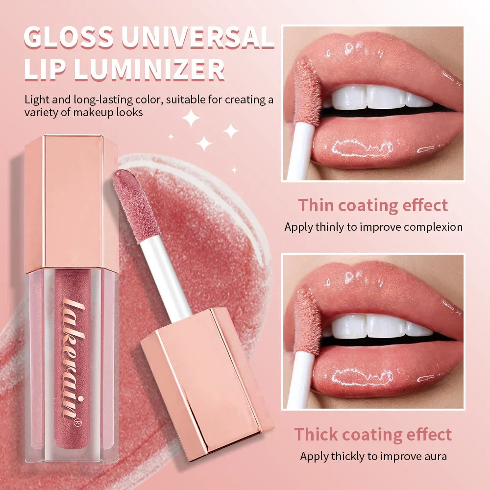 8-Color Glitter Lip Gloss – Shimmer & Hydrating Lip Oil Glaze