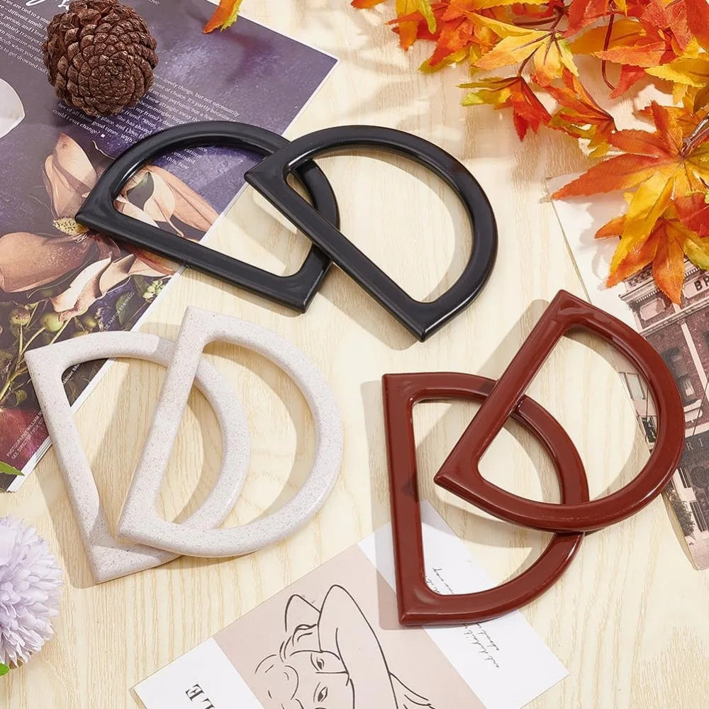 6-Pack D-Shape Purse Handles – 3 Colors DIY Bag Making Supplies
