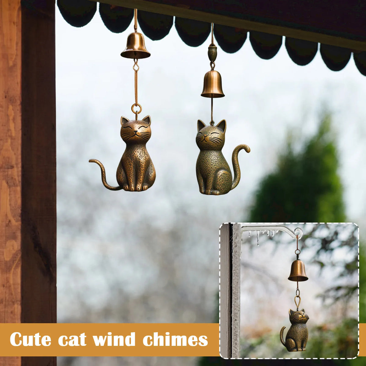Metal Cat Wind Chime | Outdoor Garden Decor & Cat Lover Gift