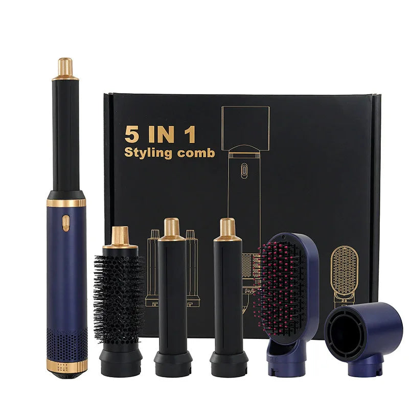 5-in-1 Hair Dryer Brush Set – Curler, Straightener & Styler