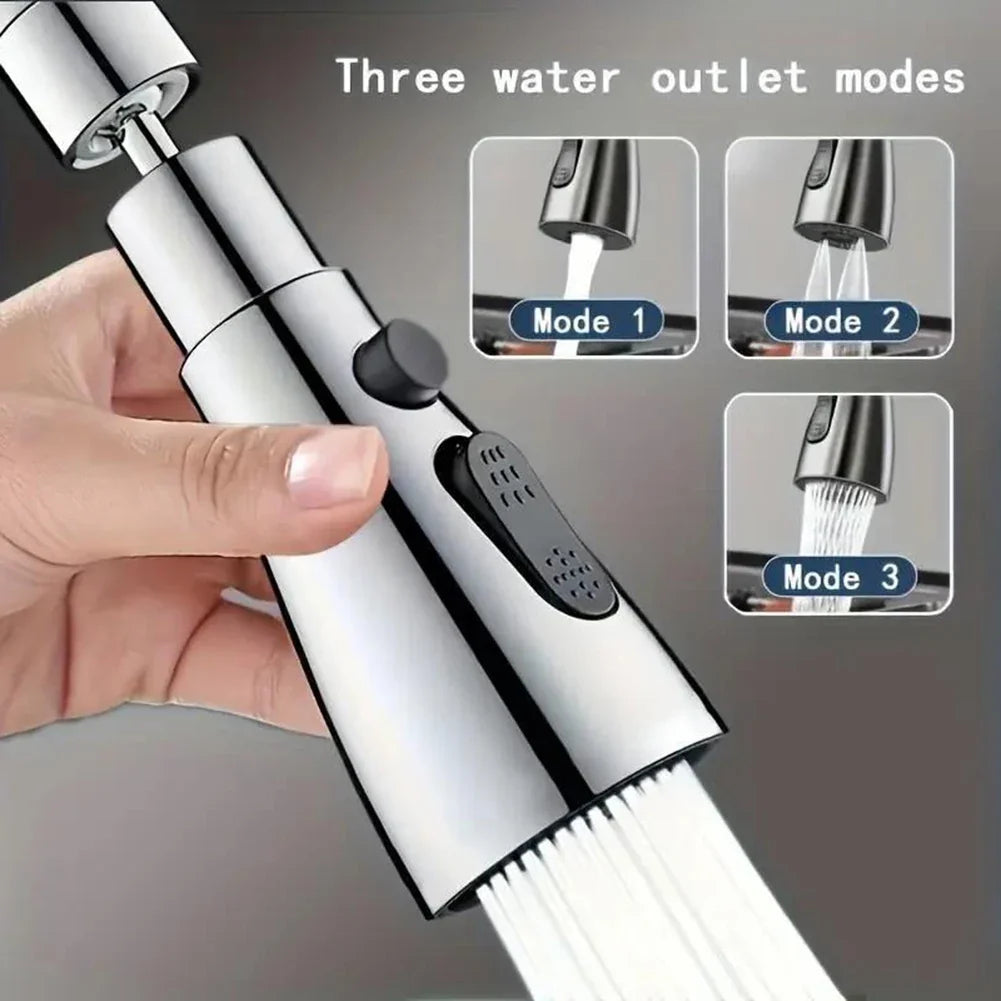 360° Kitchen Faucet Spray Head – 3-Mode Tap Extender