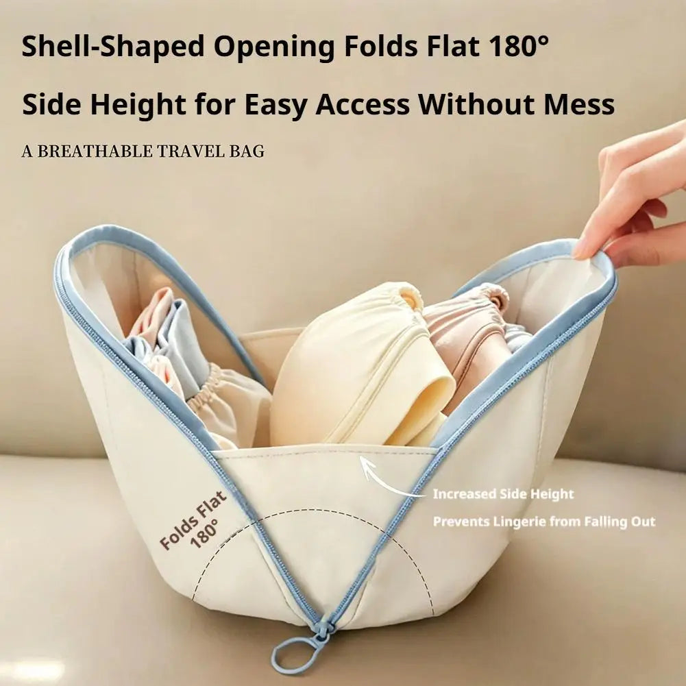 Shell-Shaped Bra & Underwear Travel Organizer Bag | Oxford