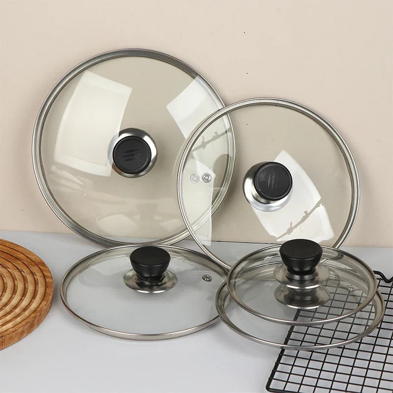 Tempered Glass Pot Lid – Shatter-Proof Stainless Steel Rim