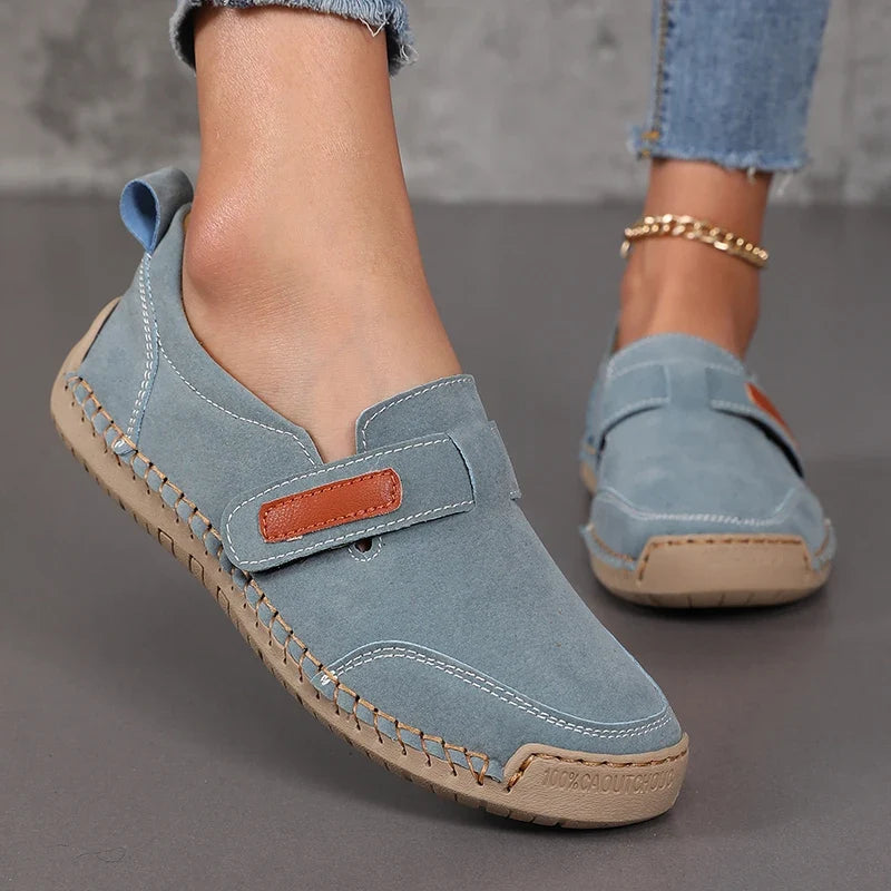 Women's Slip-On Loafers – Casual Leather Moccasin Walking Shoes