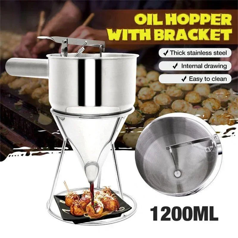 Stainless Steel Batter Dispenser with Stand | 600ml & 1200ml