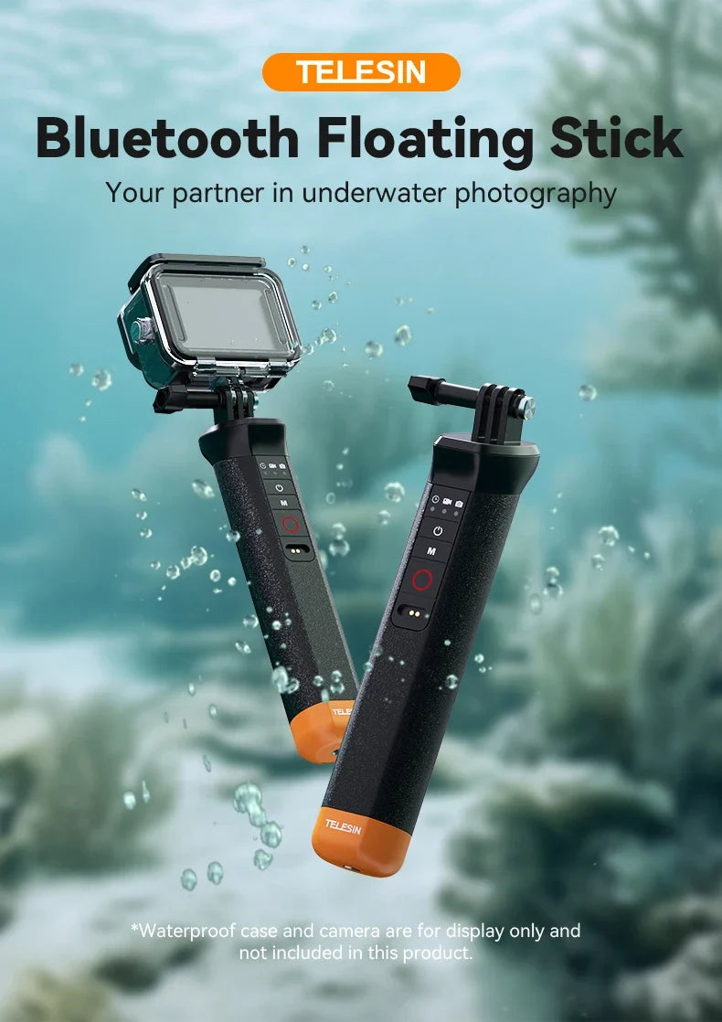 TELESIN Buoyancy Bar Selfie Stick Waterproof Gopro Hero 9 10 11 12