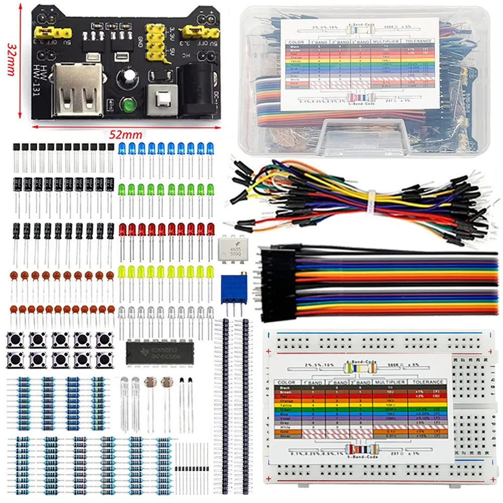 400-Hole Breadboard Starter Kit for Arduino UNO R3 – LED & Wires